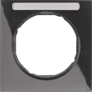 Berker Rahmen mit Beschriftungsfeld schwarz glänzend 10112235