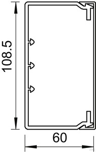 OBO Bettermann Wand+Deckenkanal mit Obert. 60x110mm,PVC WDK60110LGR (2 Meter)