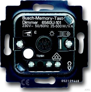 Busch-Jaeger Memo. Tastdimmer-Einsatz 20-500W/VA 6560 U-101