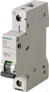 Siemens Leitungsschutzschalter 230V,10KA,1p.,C,16A 5SL4116-7