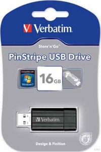 Verbatim USB-Stick 16GB Pin Stripe, schwarz