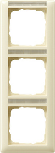 Gira 110301 Abdeckrahmen 3fach mit Beschriftungsfeld senkrecht Standard 55 Cremeweiß glänzend