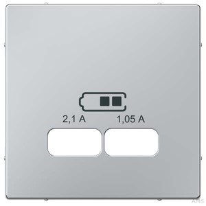 Merten Zentralplatte aluminium für USB Ladest. Einsatz MEG4367-0460