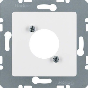 Berker Zentralplatte polarweiß (pws) für Rundsteckverbinder 141209