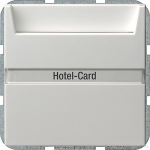 Gira 014003 Hotel Card Taster mit Beschriftungsfeld System 55 Reinweiß glänzend