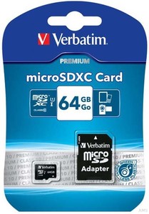 Verbatim microSDXC Card 64GB Class 10,UHS-I 15-020-301
