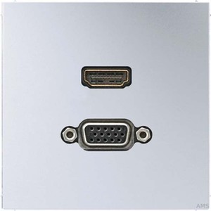 Jung Multimedia-Anschluss aluminium HDMI/VGA mit Tragring MA AL 1173