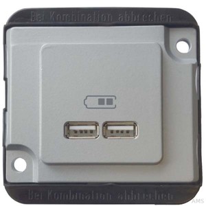 Merten USB-Ladestation mattsilber, PANZER MEG4366-7060