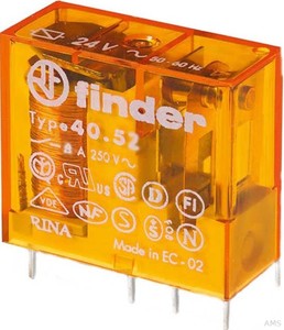 Finder Steck/Printrel. 24VAC 2W 8A Raster 5mm 40.52.8.024.0000