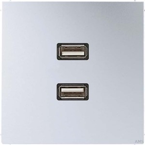 Jung Multimedia-Anschluss aluminium 2 x USB mit Tragring MA AL 1153