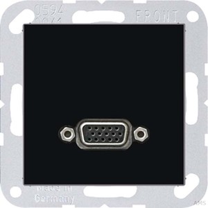 Jung Multimedia-Anschluss schwarz VGA mit Tragring MA A 1102 SW