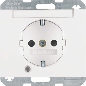 Berker SCHUKO-Steckdose polarweiß/glänzend Kontroll-LED 41107009