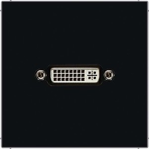 Jung Multimedia-Anschluss schwarz DVI mit Tragring MA LS 1193 SW