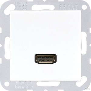 Jung Multimedia-Anschluss cremeweiß (ws) HDMI mit Tragring MA A 1112