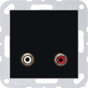 Jung Multimedia-Anschluss schwarz Cinch/Miniklinke 3,5 MA A 1021 SW