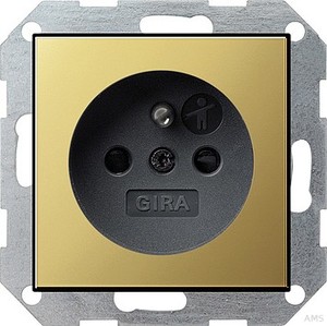 Gira 0485604 Steckdose Erdstift mit erhöhtem Berührungsschutz System 55 Messing Schwarz