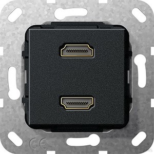 Gira 567110 HDMI 2fach Gender Changer Einsatz Schwarz matt