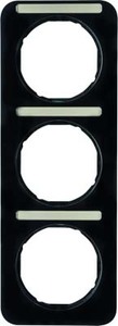 Berker Rahmen mit Beschriftungsfeld schwarz glänzend 10132125