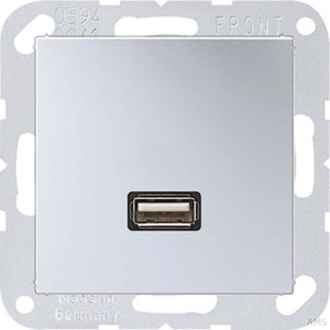 Jung Multimedia-Anschluss aluminium USB mit Tragring MA A 1122 AL