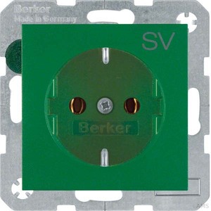 Berker Schuko-Steckdose grün Aufdruck SV 47431903