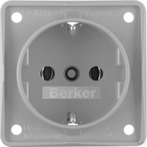 Berker Schuko- Steckdose grau mit Schraubklemmen 941852506