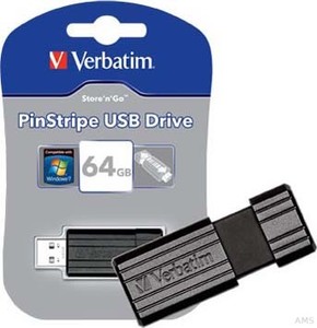 Verbatim 64GB USB 2.0 Pinstripe black N Go - USB STICK