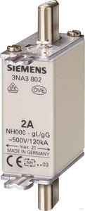 Siemens NH-Sicherungseinsatz G000 80A 500AC/250DC 3NA3824