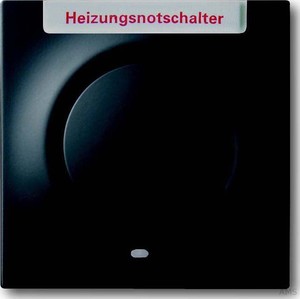 Busch-Jaeger Zentralscheibe schwarz mt Heizung-Notschalter 1789 H-775-101