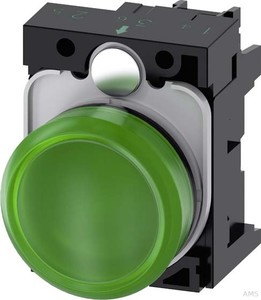 Siemens Leuchtmelder 22mm,rund,grün,Linse 3SU1106-6AA40-1AA0