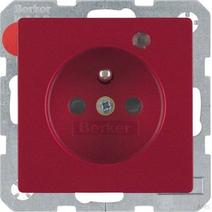 Berker Steckdose rot samt Kontroll-LED 6765096015