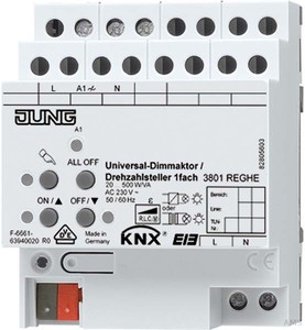 Jung KNX Universal-Dimmaktor /Drehzahlst. 1fach 3901 REG HE
