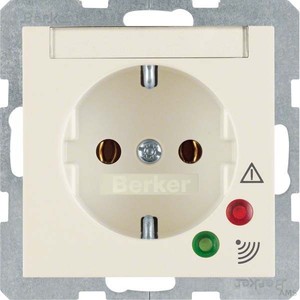 Berker SCHUKO-Steckdose ws/glänzend mit Überspan. schutz 41088982
