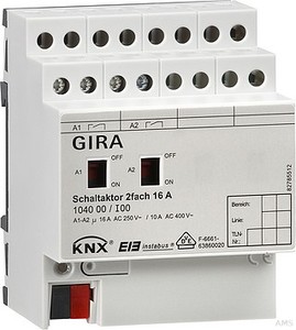 Gira 104000 Schaltaktor 2fach 16 A KNX EIB REG