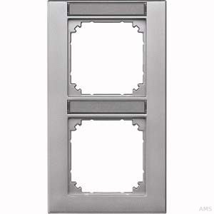 Merten Rahmen 2-fach aluminium beschriftbar senkr 476260