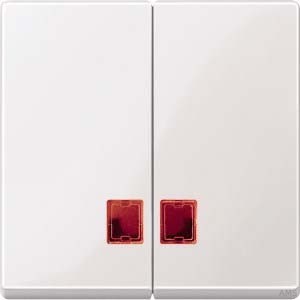 Merten Doppelwippe polarweiß/glänzend mit Fenster (rot) MEG3456-0319