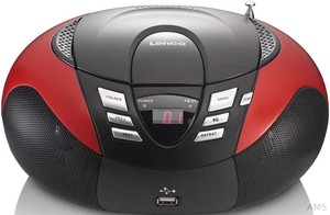 Lenco UKW-Radio m.CD tragbar UKW,rot SCD-37 USB red