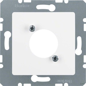Berker Zentralplatte polarweiß (pws) für Rundsteckverbinder 14121909