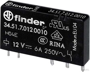 Finder Steck/Printrel. 24VDC 1W 6A Raster 5mm 34.51.7.024.0000