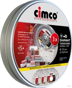 Cimco Diamant-Trennscheiben 3x 115mm 206814