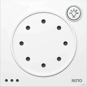Ritto Portier Türsprechmodul cremeweiß (ws) mit Lichta. 95x95x33mm 1 8760/70