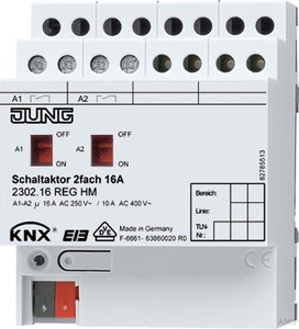 Jung KNX Schaltaktor 2-fach 16A 2302.16 REGHM