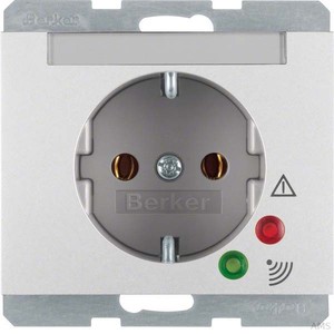 Berker SCHUKO-Steckdose aluminium +Überspannungsschutz 41527103