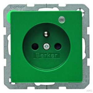 Berker Steckdose grün samt Kontroll-LED 6765096013