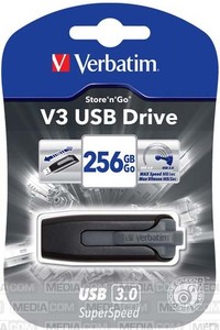 Verbatim USB 3.0 Stick 256GB, V3 StorenGo, grau