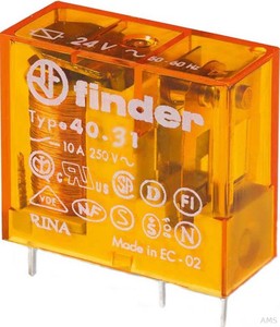 Finder Steck/Printrel. 230VAC1W10A Raster 3,5mm 40.31.8.230.0000