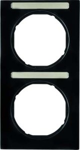 Berker Rahmen mit Beschriftungsfeld schwarz glänzend 10122225