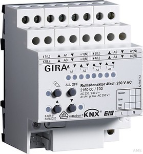Gira 216000 Rollladenaktor 4fach 230V AC KNX EIB REG