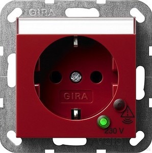 Gira 045102 SCHUKO Steckdose Überspannungsschutz System 55 Rot glänzend