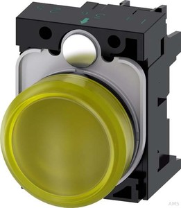Siemens Leuchtmelder gelb, Linse, glatt 3SU1102-6AA30-1AA0