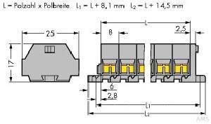 WAGO 4-L. Klemme 2x0,08-1,5qmm, grau 260-202 (100 Stück)